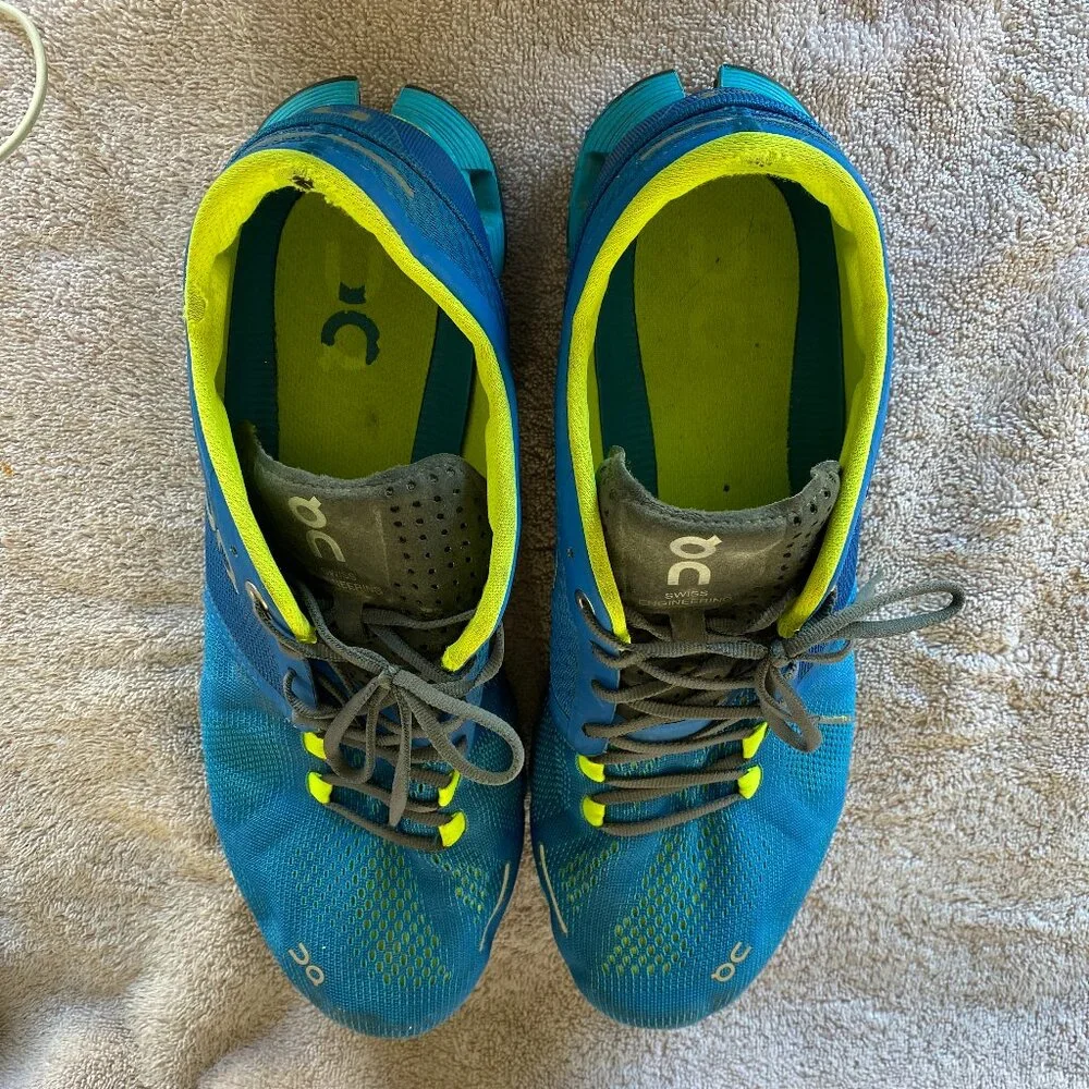 On Running Cloudflow Men’s Running Shoes – Blue/Neon Yellow (Size 10 US / 44 EU) - Picture 2 of 7